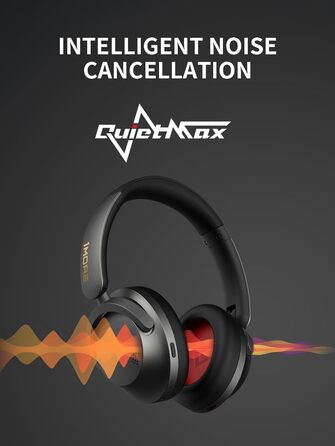 Навушники 1MORE SonoFlow з активним шумозаглушенням, Bluetooth, LDAC, 70 годин, Over-Ear (Чорний)