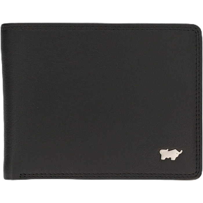 BRAUN BÜFFEL - Men's Wallet made from genuine cowhide Golf 2.0 - Slim wallet with 4+3 card slots - Timeless classic wallet with coin pocket - Elegant Black