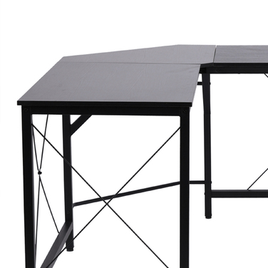 HOMCOM Computer Desk L-Shape Corner Desk 150x150x76cm MDF Black, modern corner desk for office & home office