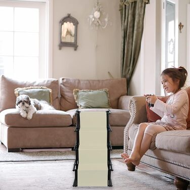 Зручна рампа для собак у машину, підходить для великих та маленьких собак. Складана рамка для авто, витримує вагу 90 кг (139*45*76 см - чорний/бежевий)