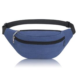 Поясна сумка для чоловіків та жінок, стильна, з 3 відділеннями на блискавці, для подорожей та активного відпочинку (Т Deepblue)