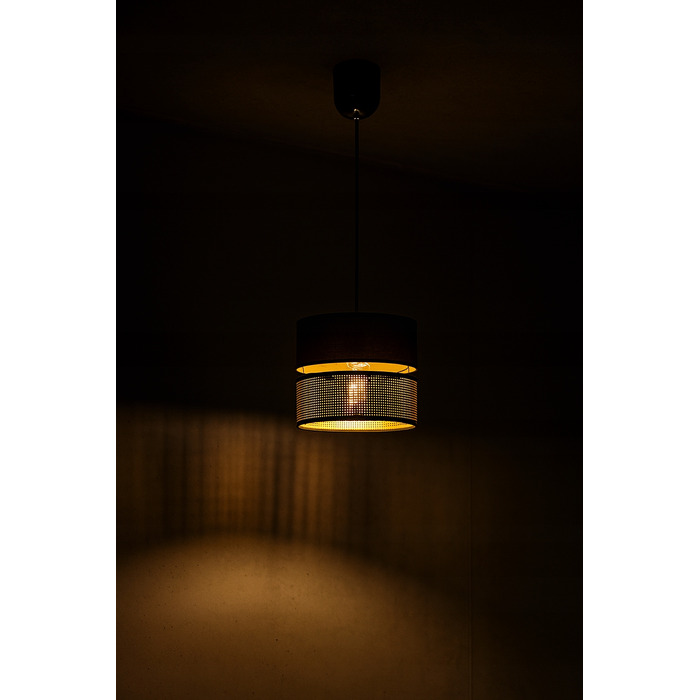 Настільна нічна лампа з ажурним золотистим абажуром, патрон E27, LED