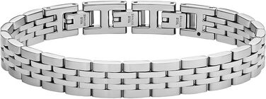 Чоловічий браслет Fossil з нержавіючої сталі або шкіри з надійним застібкою-складкою. Сріблястий та чорний колір.