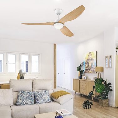 Стельовий вентилятор Westinghouse Magnolia 132 см з LED освітленням та пультом ДК, білий матовий, DC-мотор