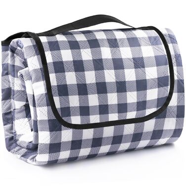 Плед для пікніка LIVEHITOP водонепроникний XXL (200x200 см, бежевий) для пляжу, кемпінгу, парку, BBQ