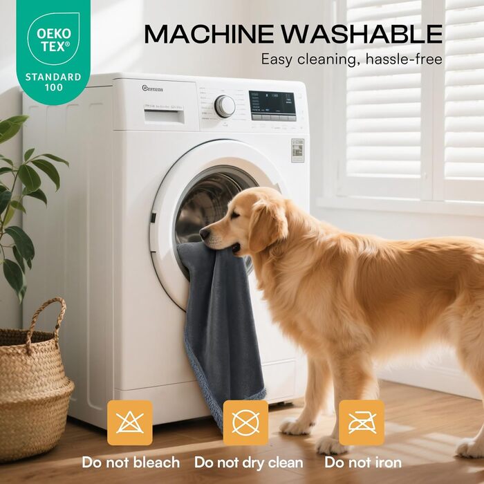 Водонепроникний плед для собак Luciphia, плед для собак і котів великого розміру, прання, водонепроникний, пухнастий, флісовий Sherpa, для дивана, ліжка, софи, світло-сірий M (102 * 145 см)