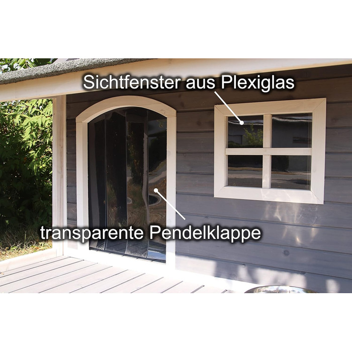 Будка для собак з масиву дерева, вологостійка, з дахом та вікном, розмір 130x118x108 см