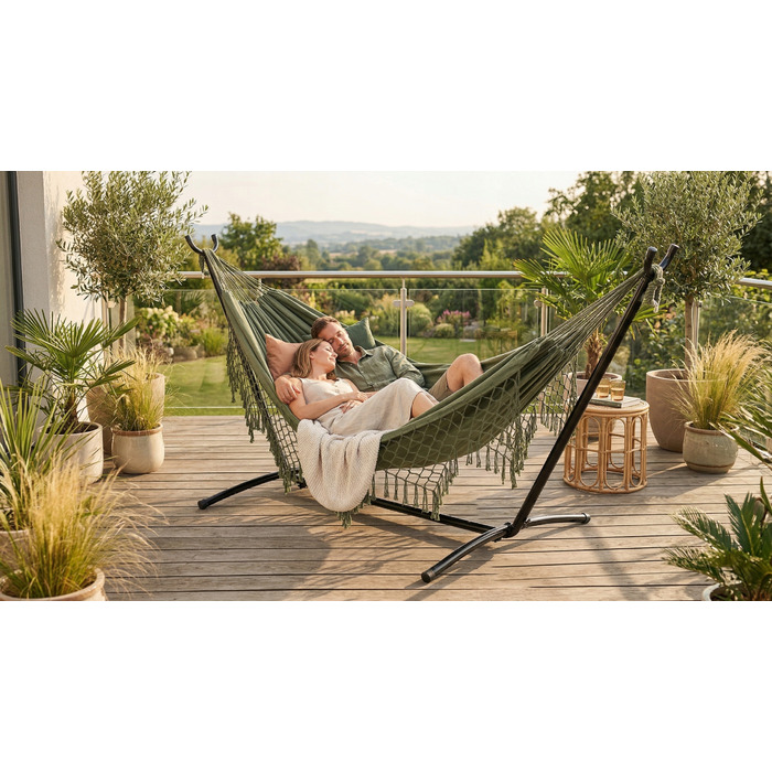 Гамак без стійки BE-ACTIVE PL, зелений, навантаження до 200 кг, 300 x 150 см