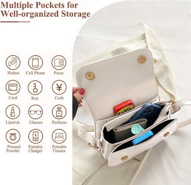 Сумка жіноча через плече PU шкіра, маленька сумка-шопер для повсякденного використання, роботи та відпочинку (молочно-біла)