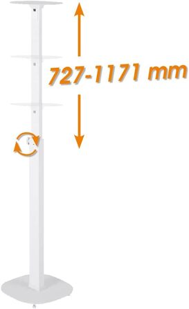 Підставки для колонок - 2 шт. Білі, висота 727-1171 мм, вантажопідйомність 10 кг кожна