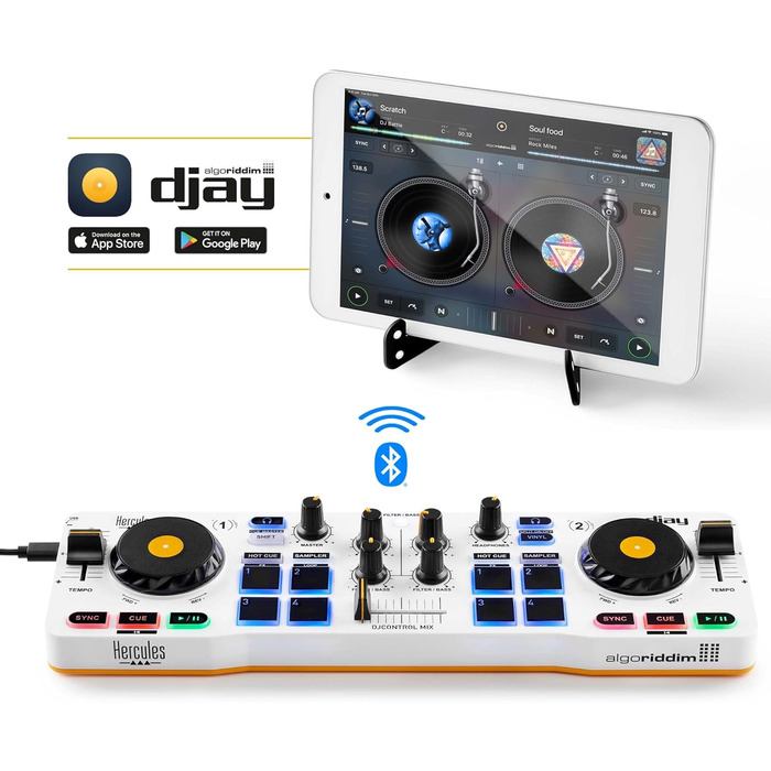 DJ контролер Hercules DJControl Mix - бездротовий Bluetooth контролер для смартфонів, djay App, 2 деки