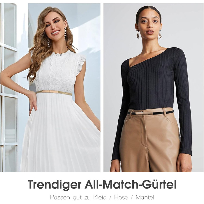 Жіночий вузький шкіряний ремінь WHIPPY з золотистою пряжкою, 105 см (для талії до 95 см)