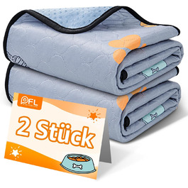 Багаторазові пелюшки для цуценят, 2 шт. - супер вбираючі пелюшки PIPI для собак, неслизькі тренувальні пелюшки для собак для диванів, вольєрів або автокрісел 76x81 см (2 шт.)