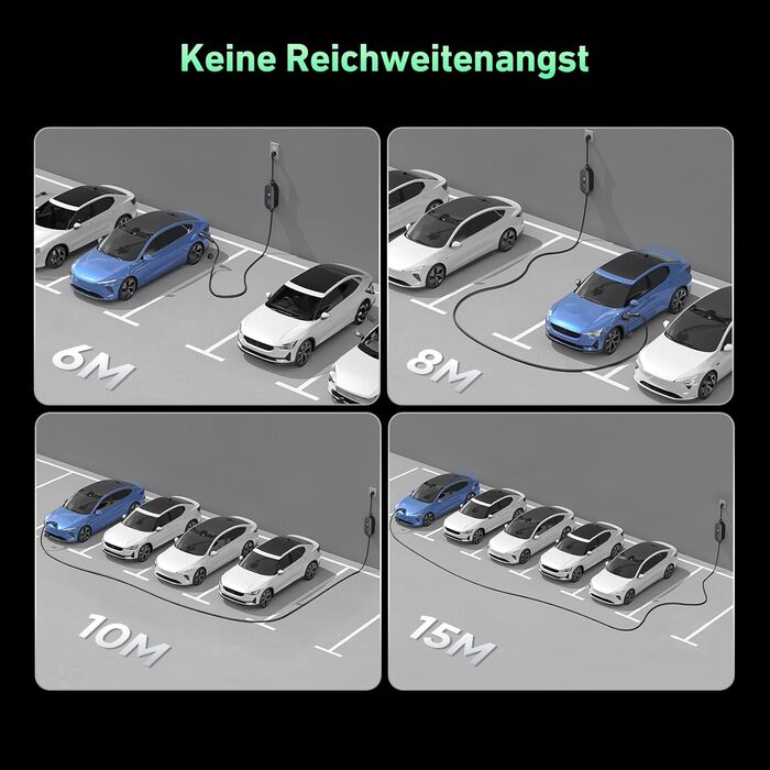 Кабель для зарядки електромобіля Evjuicion Typ 2 Schuko, 3.68kW, 6м, 16A, з індикатором, IP67, для ID.3/4, X1, 5ER, Model Y/3 та інших електромобілів