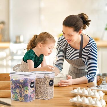 Набір контейнерів для продуктів з кришкою, 16 шт., BPA free, герметичні, для зберігання круп, борошна, цукру, з етикетками (1.6л)