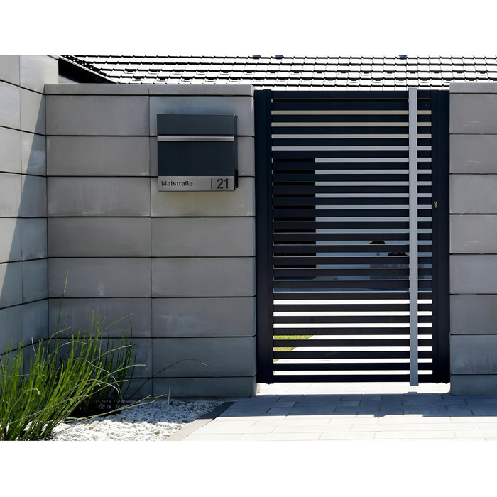 Поштова скринька настінна Anthrazit RAL 7016, для газет, велика (XXL Laser 3) з/без адреси