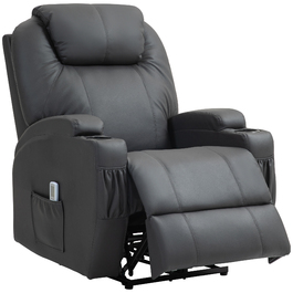 HOMCOM Recliner with Massage Function, Electric TV Recliner with Lie-Flat Function, Massage Chair with Remote Control, Cup Holder | Aosom