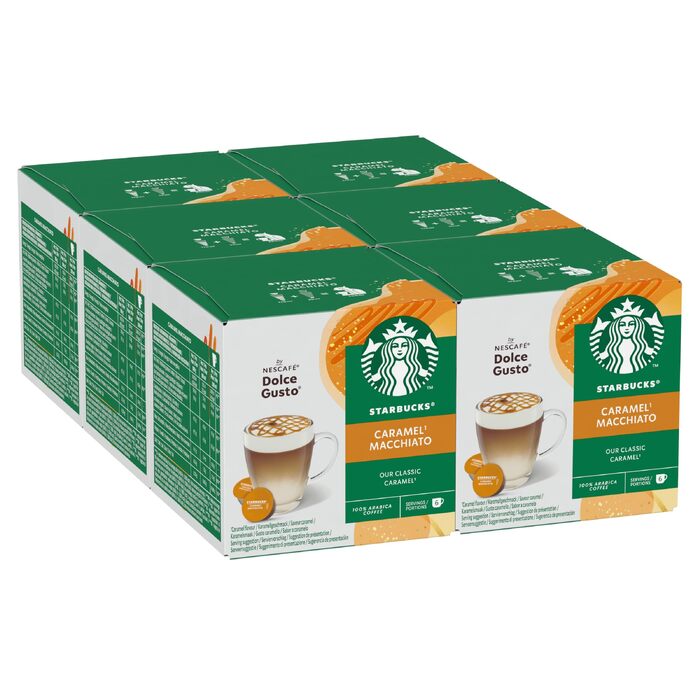 Кавові капсули Starbucks Caramel Macchiato для Nescafé Dolce Gusto, середній обсмаження, 72 капсули (6 x 12)