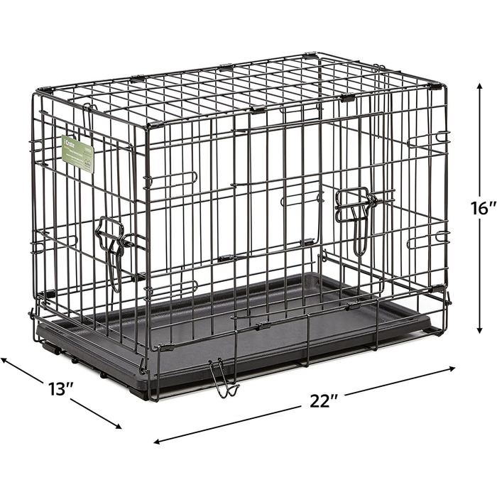 Кія для собак Midwest Homes iCrate 1522DD-KIT, чорний, розмір L (58x35x40 см), комплект з лежаком, мисками та розділювачем