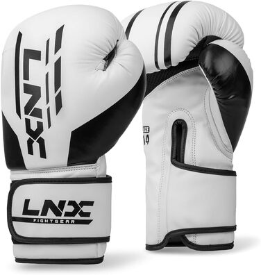 Боксерські рукавички LNX Challenge 8/10/12/14 - для чоловіків, жінок, дітей. Бокс, кікбоксинг, муай-тай, ММА, бойові мистецтва. Колір: ice white, вага: 14 Oz