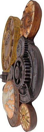 Design Toscano Sculptural Wall Clock, Dimensions: 5 x 15 x 44.5 cm (Gear Clock)