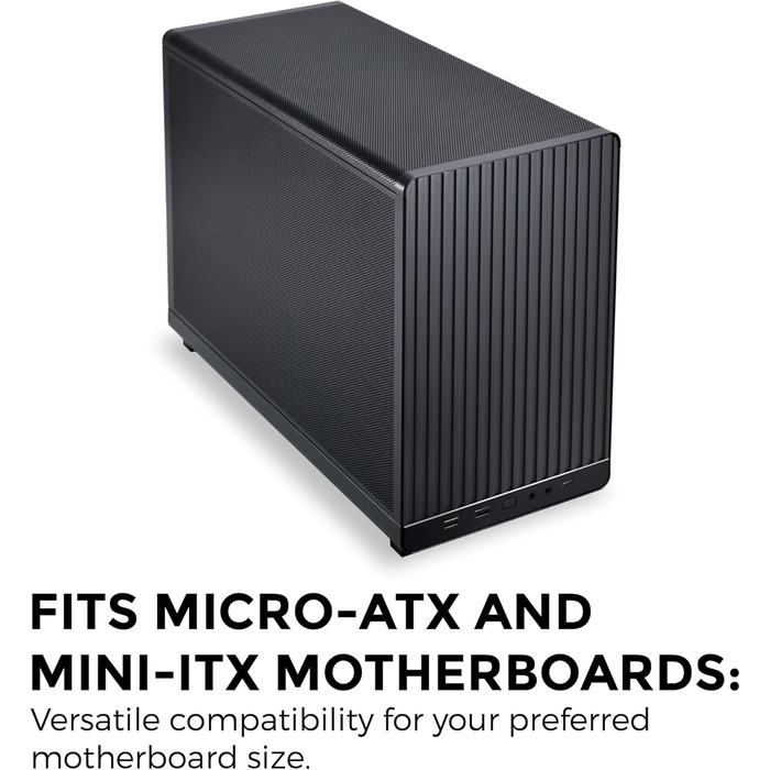 Корпус Lian Li DAN Cases A3 Wood Edition для ПК Micro-ATX з темперованим склом та дерев'яними вставками з горіха (чорний, сітчатий)