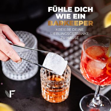 Neighbour's Friend Ice Cube Molds 2-Pack - XXL Ice Cubes for Whiskey, Rum & Cocktails - 12x Large Ice Cubes - Durable Platinum Silicone Ice Cube Mold Dishwasher Safe