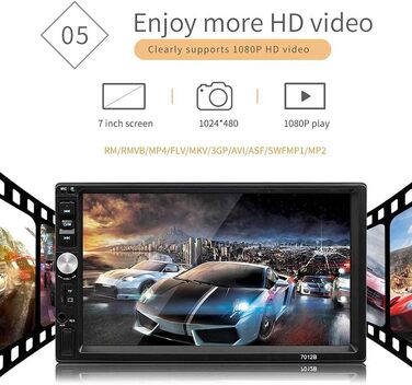 Автомагнітола 2 DIN з Bluetooth, 7