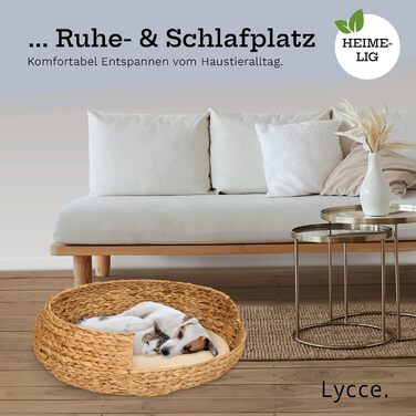 Dog bed, cat bed, Opal Water Hyacinth, Natural, Size 5 (Ø 83 cm) (Size 4)