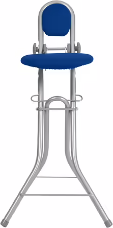 Rebell Ironing Aid Standing Aid Standing Chair 6-Way Height Adjustable Folding Ironing Chair Standing Seat Ergonomic Sitting - Standing seat for ironing with backrest (Blue)