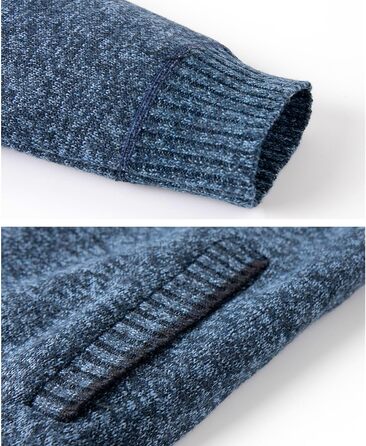 Чоловічий кардиган з флісовою підкладкою: стильна в'язана куртка, спортивна куртка, зимова куртка C-dunkegrau (L, C-blau)