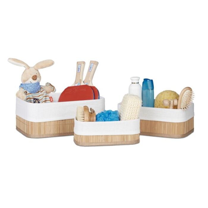 Relaxdays 3-Piece Bathroom Storage Basket Set