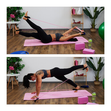 Relaxdays Pilates bar with resistance bands