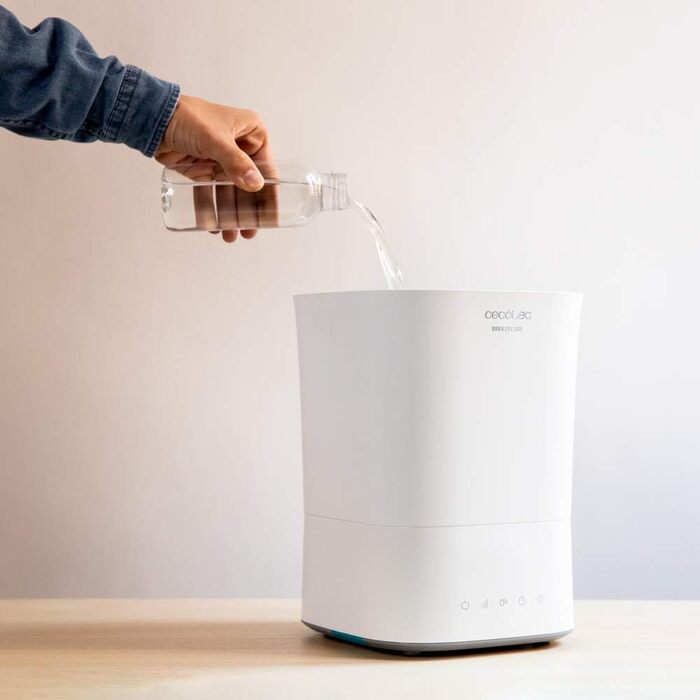 Зволожувач повітря Cecotec BreezeCare 4000 Connected: 6 л бак, 400 мл/год, Wi-Fi, сенсорне управління, плазма, 40 м², таймер 12 год, 30W (холодний) / 110W (гарячий)