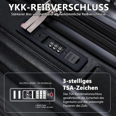 Чемодан Joyway ABS з жорсткою оболонкою, розширюваний, на 4 колесах, з TSA замком, набір 3 шт. (зелений, чорний)