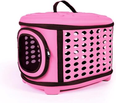 Складана переноска для котів та маленьких собак, рожева переноска-сумка для тварин з м'яким матом