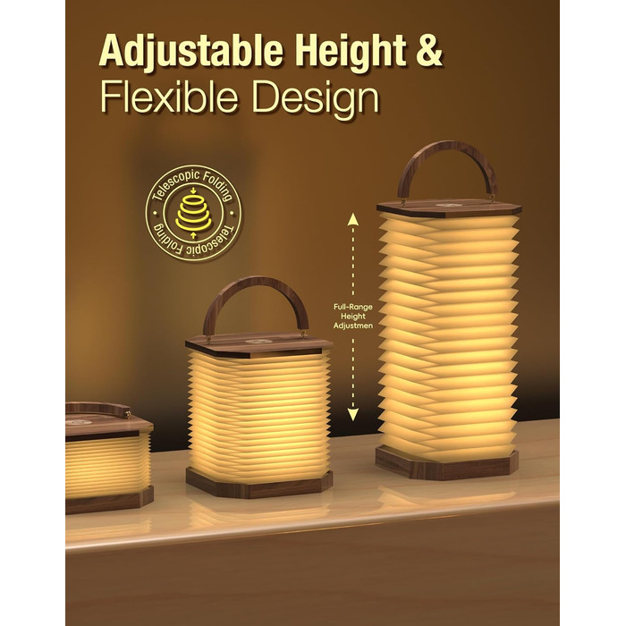 Настільна лампа для спальні з регулюванням висоти та яскравістю, тепле світло, для читання, офісу, дому, студентського гуртожитку