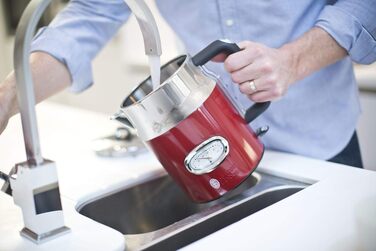 Тостер Russell Hobbs Retro з нержавіючої сталі [для 2 тостів] з підігрівачем для бургерів, 6 рівнів підсмажування, функція розморожування та підігріву, 1300 Вт, Vintage 21680-56