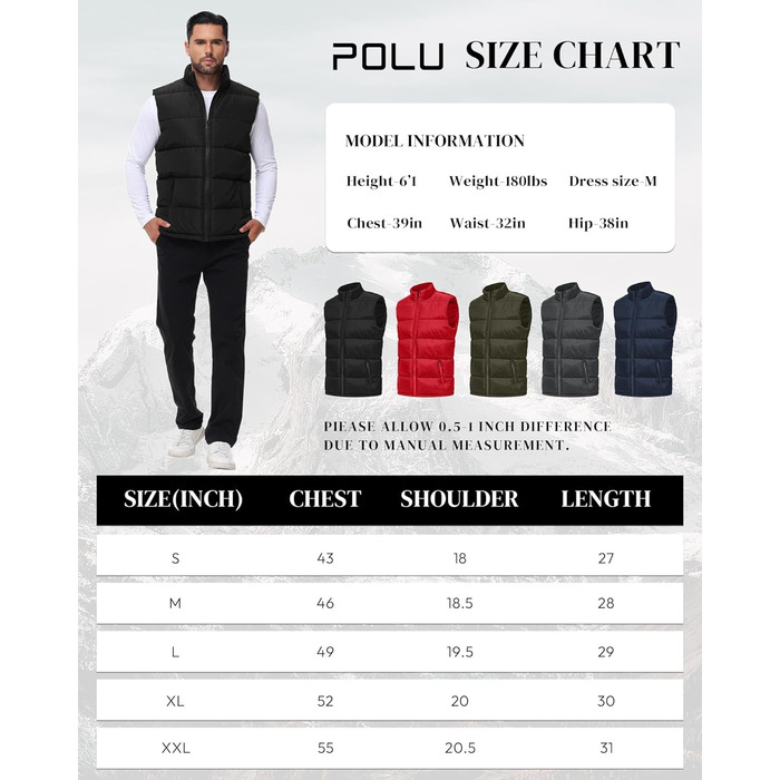 Чоловіча жилетка Polu з пуховим наповнювачем, водовідштовхувальна, без рукавів, зі стійким коміром, на блискавці, зимова, тепла верхня одежда, колір чорний