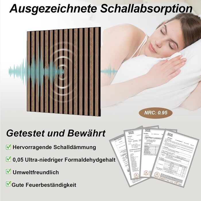 Акустичні 3D-панелі з дерева AKK-PANE (60x60 см, 4 шт, 1.44м²) для стін у вітальню, офіс та кухню, звукопоглинаючі еко-панелі, колір: копчений дуб 5#