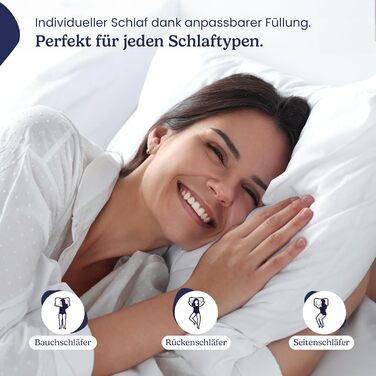 Gentle North High-Quality Pillowcases (80x80 cm size) - Hotel Quality 2-Pack. Fluffy, well-filled sleeping pillows suitable for allergy sufferers (Ökotex 100 certified) - Washable at 60°C 2x | 80x80