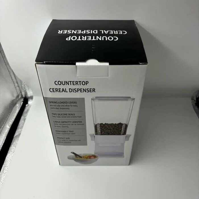 Диспенсер для мюслі, пластівців і снеків PLATINUM GOLD, 5,5 л, скляний, для солодощів і сухого корму, чорний, 2 шт.