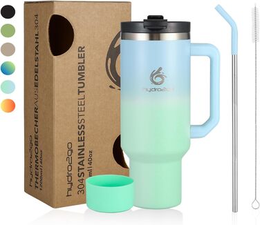 Термокухоль Hydro2Go з трубочкою – BPA-free, придатна для миття в посудомийній машині – 10 годин гарячого/12 годин холодного – 1200 мл, Lagoon