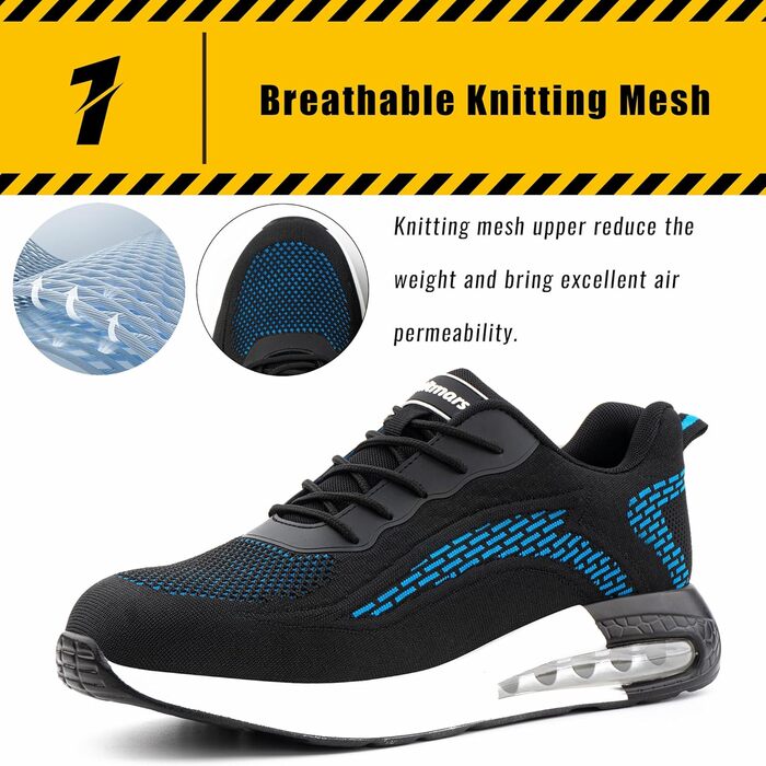 Черевики робочі Hitmars Unisex, самозатягування, розмір 36-46, блакитні