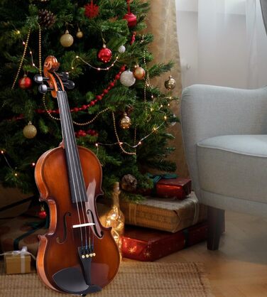 Скрипка Aileen Violin 4/4 для дорослих, скрипка для початківців, глянцевий античний дизайн