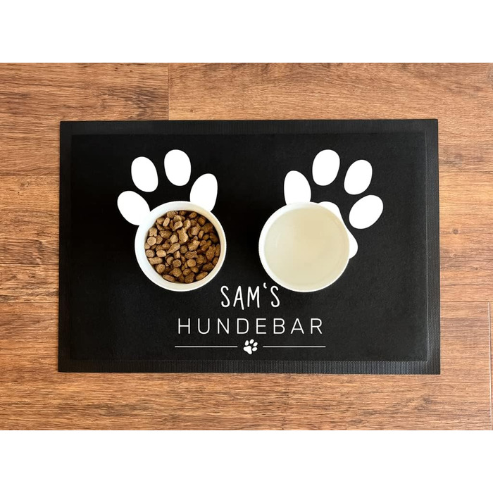 Підставка під миску для собак та інших домашніх тварин з персональним ім'ям | Антиковзаюча, з фетрової поверхні | Різні розміри | Футерстація