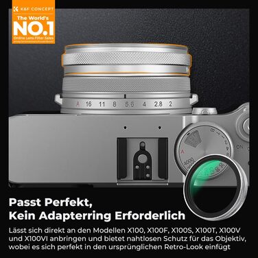 UV фільтр K&F Concept для Fujifilm X100 (X100F/X100S/X100T/X100V/X100VI) - захист об'єктива