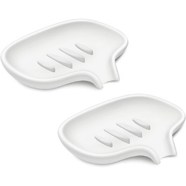 Силіконова мильниця SUBEKYU з підставкою для стікання води, 2 шт, білий колір