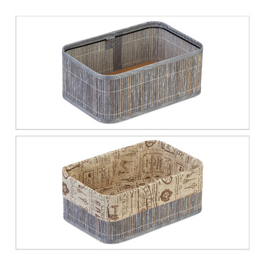 Relaxdays 3-Piece Bamboo Storage Baskets