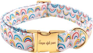 Нашийник для собак Unique Style Paws з метеликом, регульований, для середніх собак (L, Райдужний)